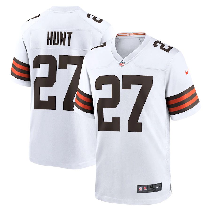 Men Cleveland Browns 27 Kareem Hunt Nike White Player Game NFL Jersey